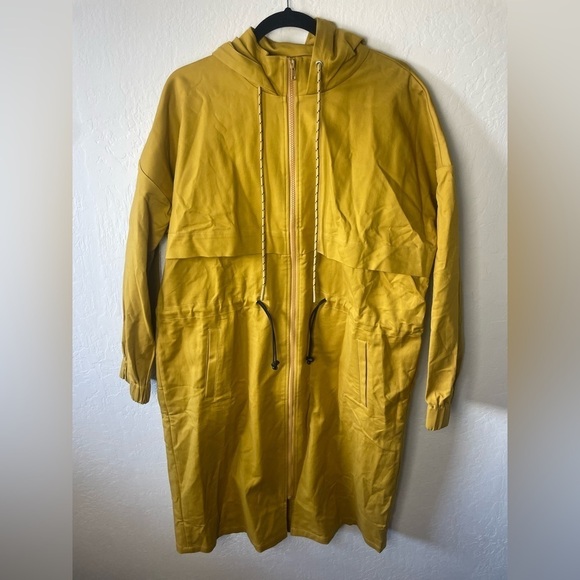 Who What Wear Mustard Yellow Hooded Coat - Picture 2 of 6